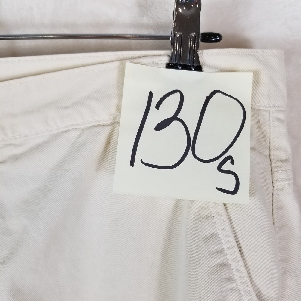 Zara Cargo Pants Womens 10 Cream Wide Leg Cotton Utilitarian Mid Rise Off-White - Picture 7 of 7